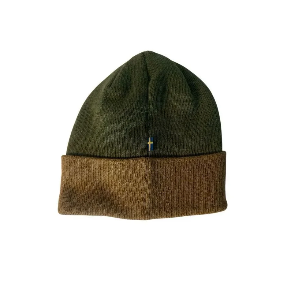 Fjällräven Vardag Beanie Buckwheat Brown Green Knit Hat Unisex Winter Wear NWT